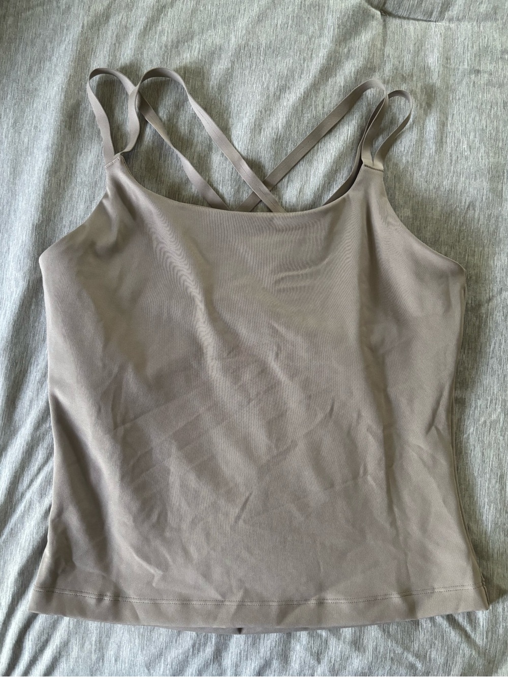 Women’s Strappy Athletic Tank Top in Taupe